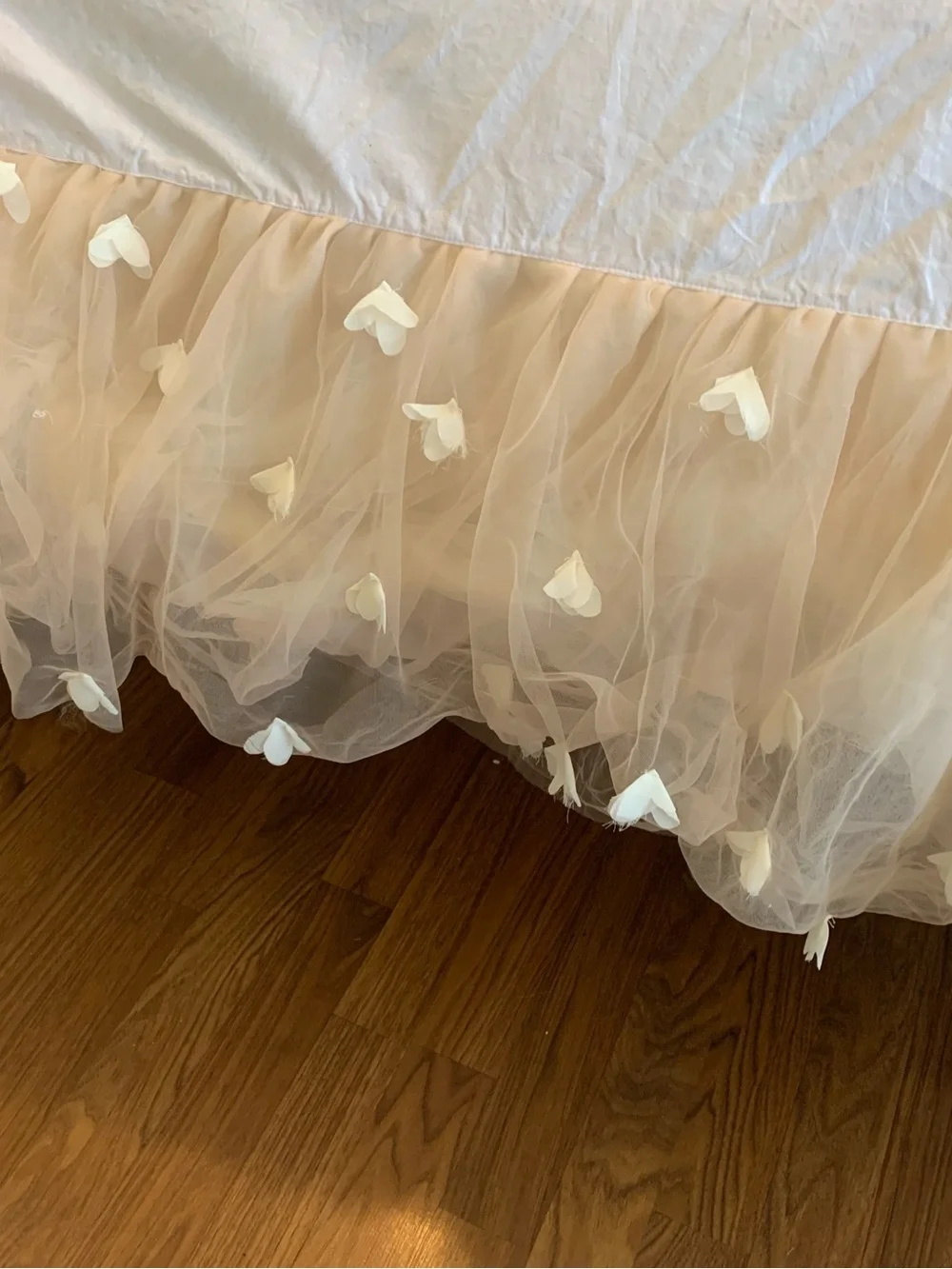 Monique Lhuillier Blush Pink Ethereal Bed Skirt Full